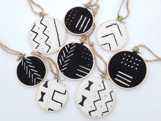 African Mudcloth Ornament Set