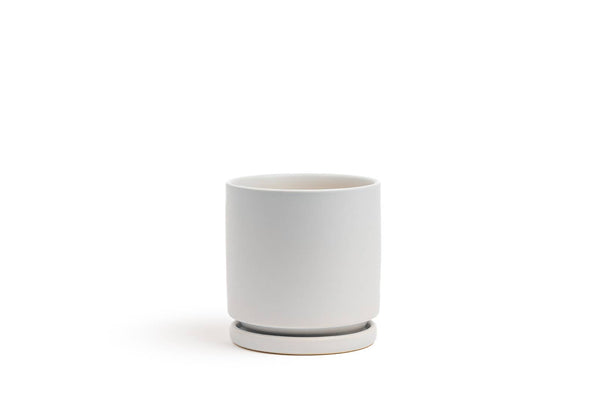 10.25" Gemstone Cylinder Pots with Water Saucers | Stone
