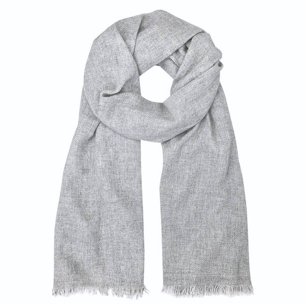 Heather Gray Handloom Cashmere Scarf