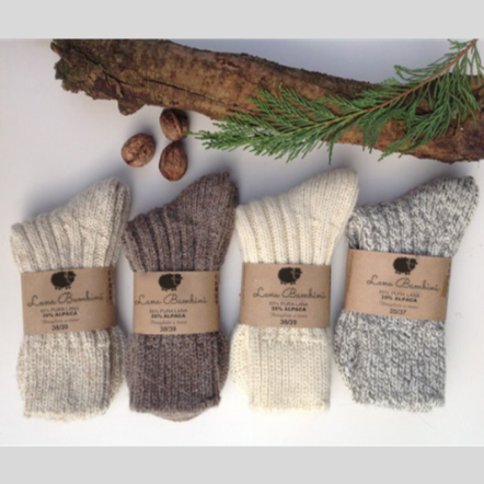 65% wool / 35% alpaca Adult Socks - White