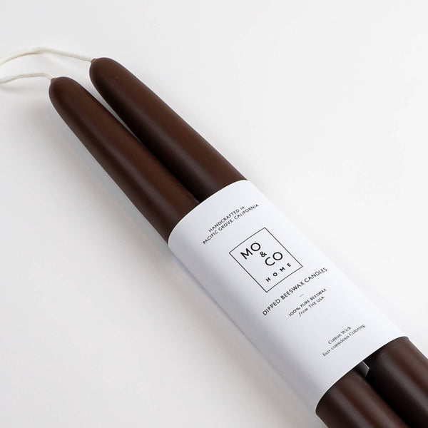 10" taper - 100% Beeswax Dipped Candles | Chestnut