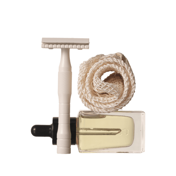 brass safety razor kit - CREAM