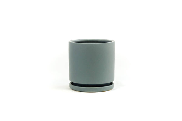 4.5" Gemstone Cylinder Pots with Water Saucers | Granitre