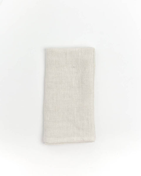 Stone Washed Linen Hemmed Dinner Napkin | Natural