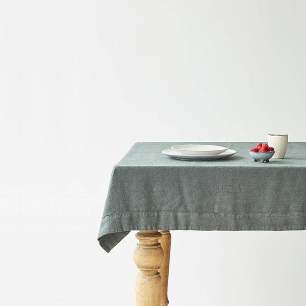 Forest Green Linen Tablecloth | 55” x 98”
