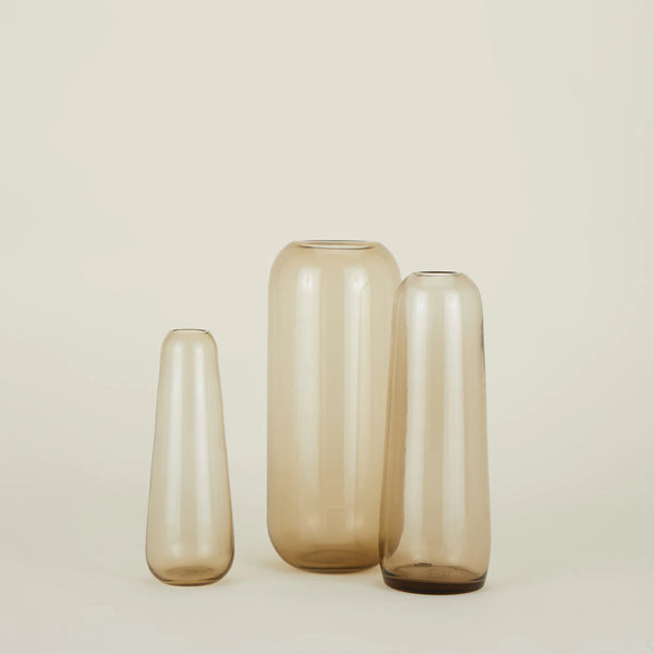 Large Smoky Glass Pill Vase