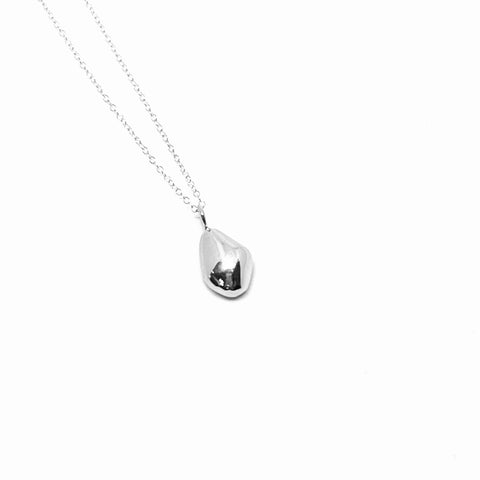Small Drop Pebble Necklace | Sterling Silver