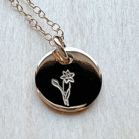 Daffodil | March Birth Month Flower Necklace