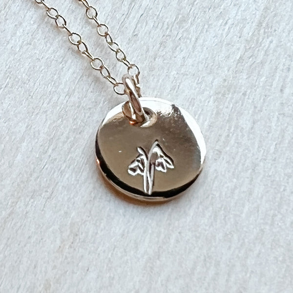 Snowdrop | January Birth Month Flower Necklace