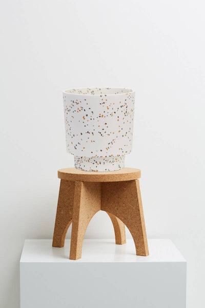 Terrazzo Banjo Planter | White