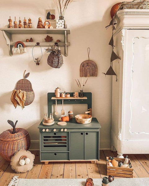 Dusty Green Wooden Play Kitchen