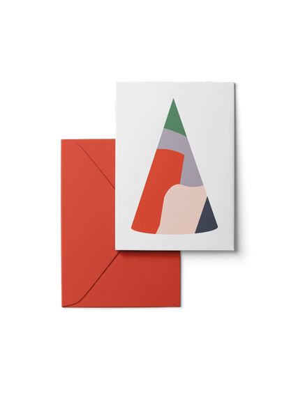 Two Trees, Red ( Christmas Tree Motif )