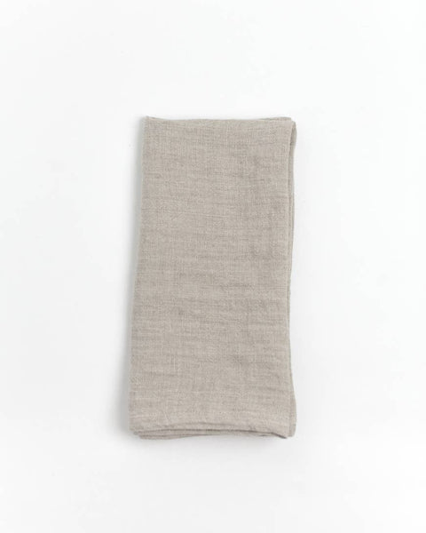 Stone Washed Linen Hemmed Dinner Napkin | Flax