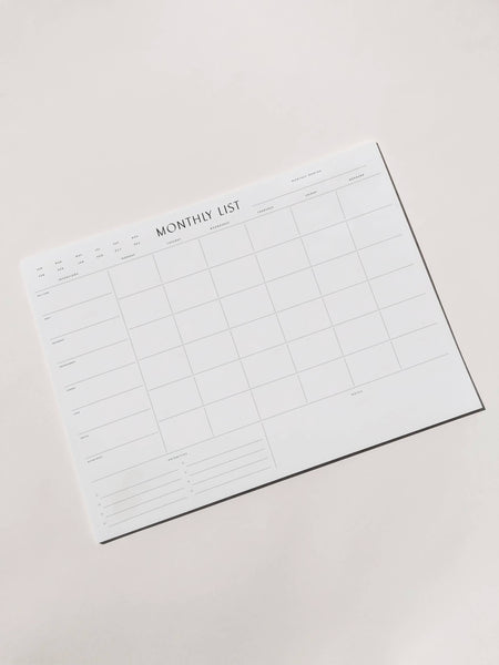 Monthly List Pad