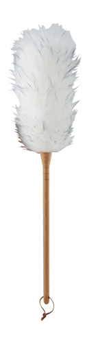 Lambswool Duster - black and white with beech wood