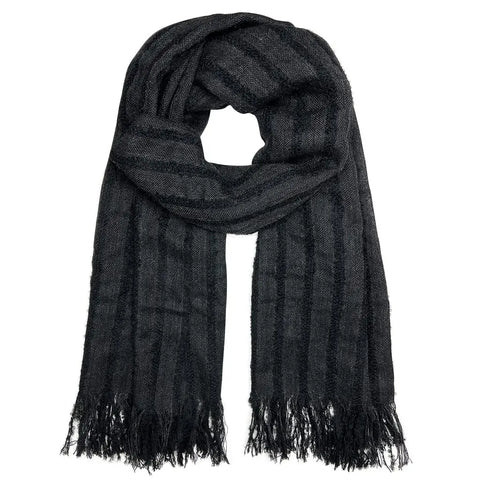 Black Loop Knit Cashmere Scarf