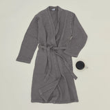 Waffle Cotton Bath Robe | Dark Grey | Small