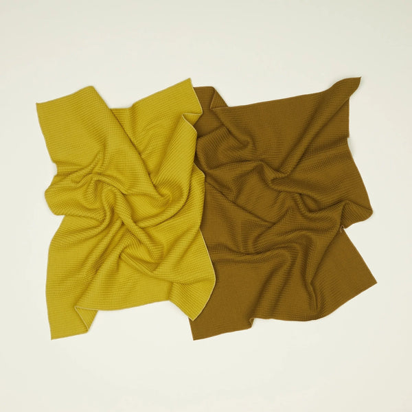 Essential Waffle Dish Towel | Set of 2 | Mustard/Bronze