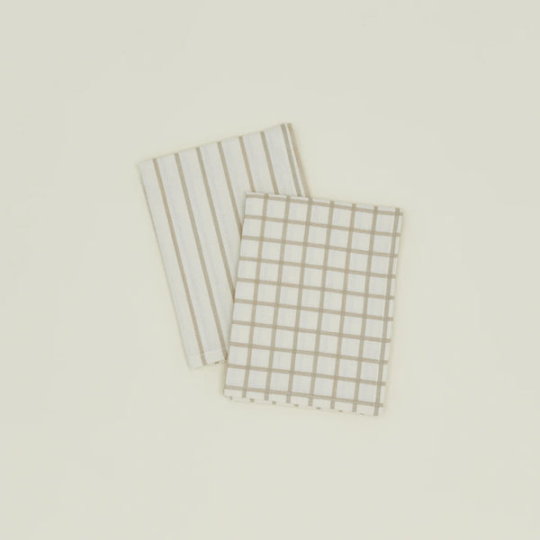 Essential Yarn Dyed Dish Towel | Set of 2 | Flax + Ivory