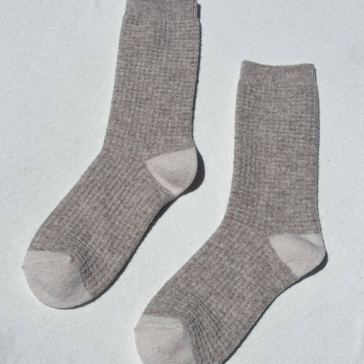 Wool Waffled Socks | Oatmeal + Cream – Material Wit