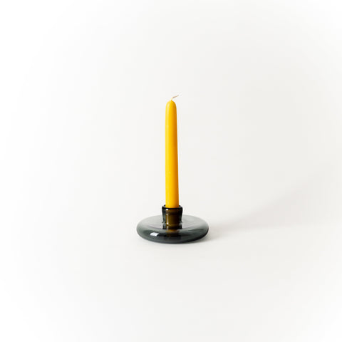 Handblown Glass Candle Holder | Charcoal