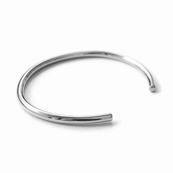 Minimal Round Cuff Bracelet | Sterling Silver