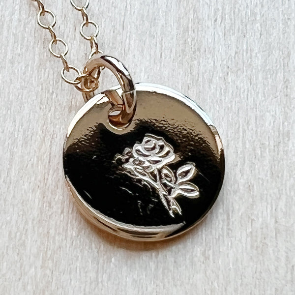 Rose | June Birth Month Flower Necklace