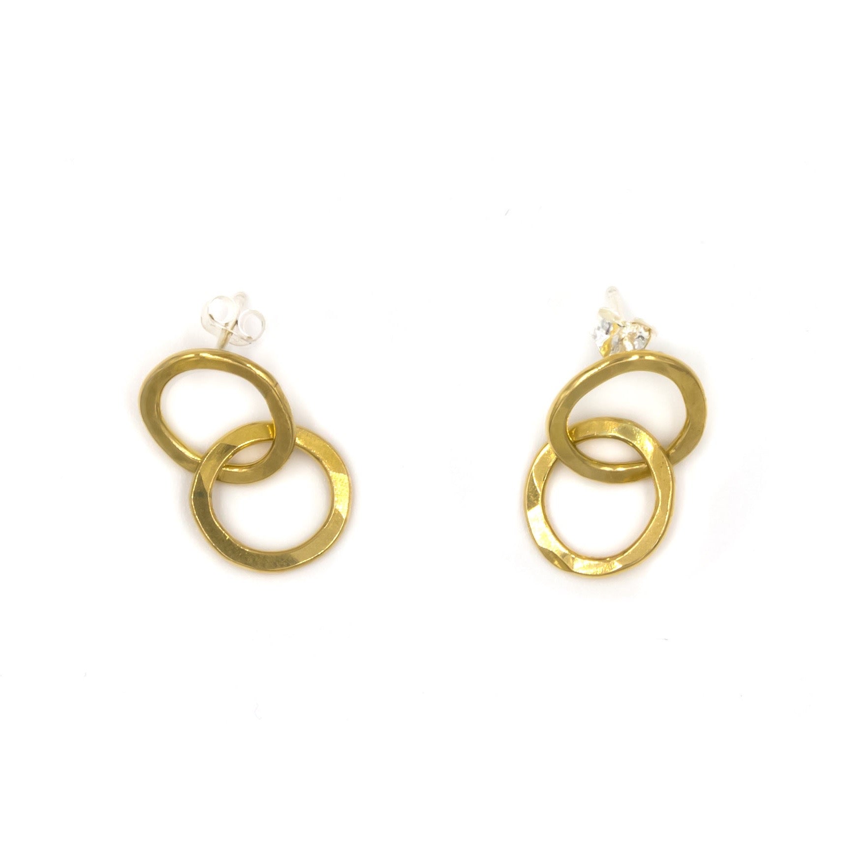 link earring on sterling silver post  medium sized