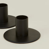 Metal Candle Holders | Set of 2 | Black