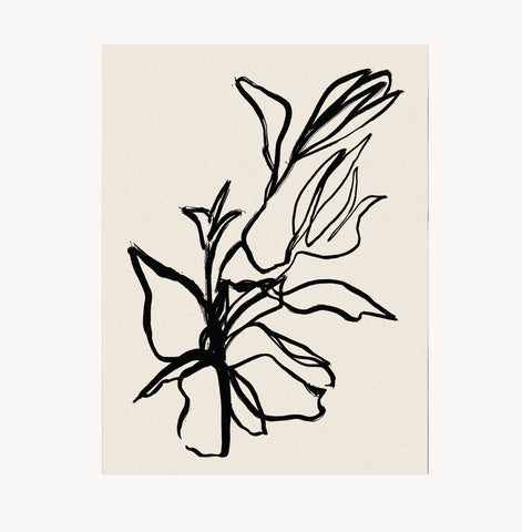 Flora Art Print in Noir 11" x 14"