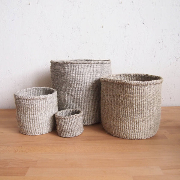 Natural Hand Woven Storage Basket - Extra Small Pebble