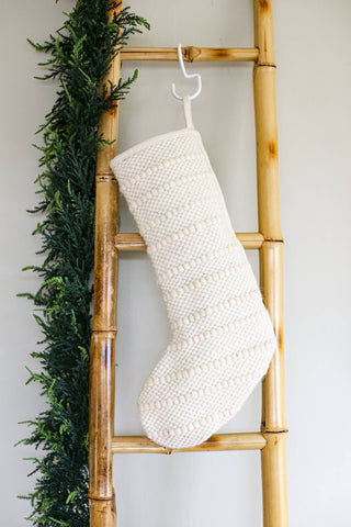 Woven Wool Stocking | Ivory | Bohemian Christmas Stockings