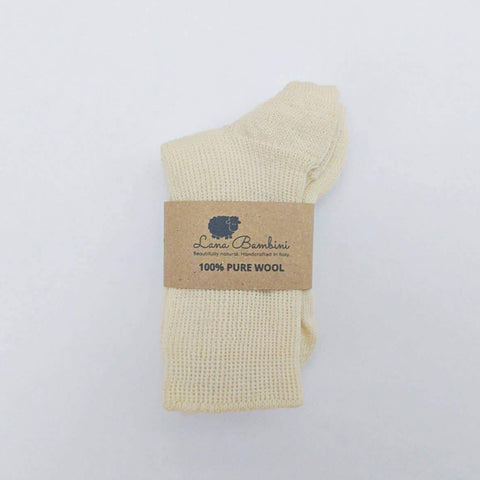 Angela - 100% Wool Children’s Socks - Ecru