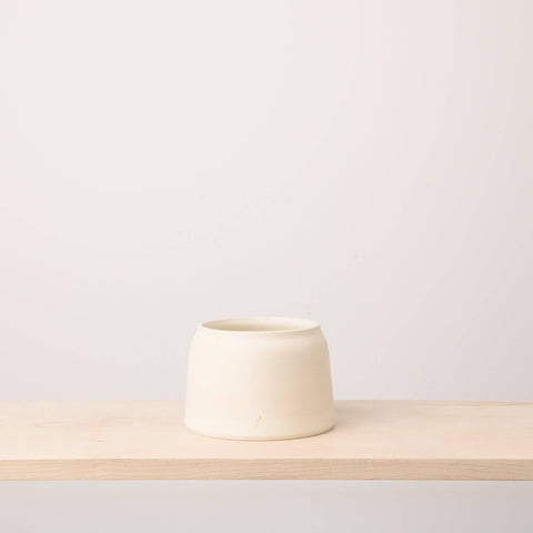 Ceramic Planter/Canister - Natural White