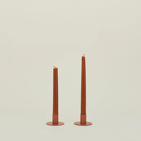Metal Candle Holders | Set of 2 | Terracotta