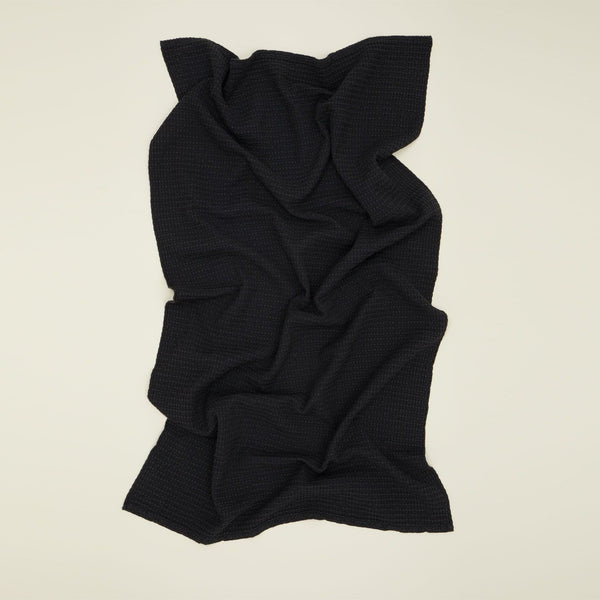 Cotton Waffle Bath Towel | Black