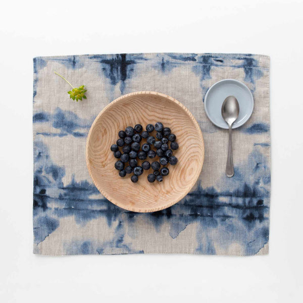 Tie Dye on Natural Linen Placemat