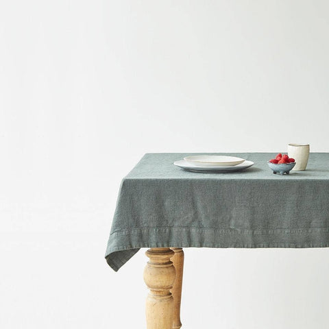 Forest Green Linen Tablecloth | 55” x 98”