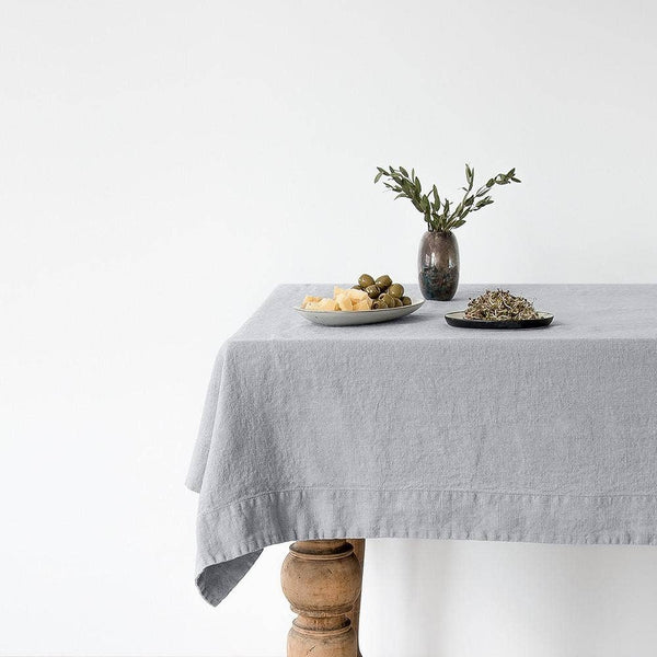 Light Grey Linen Tablecloth | 55” x 98”
