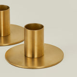 Metal Candle Holders | Set of 2 | Brass