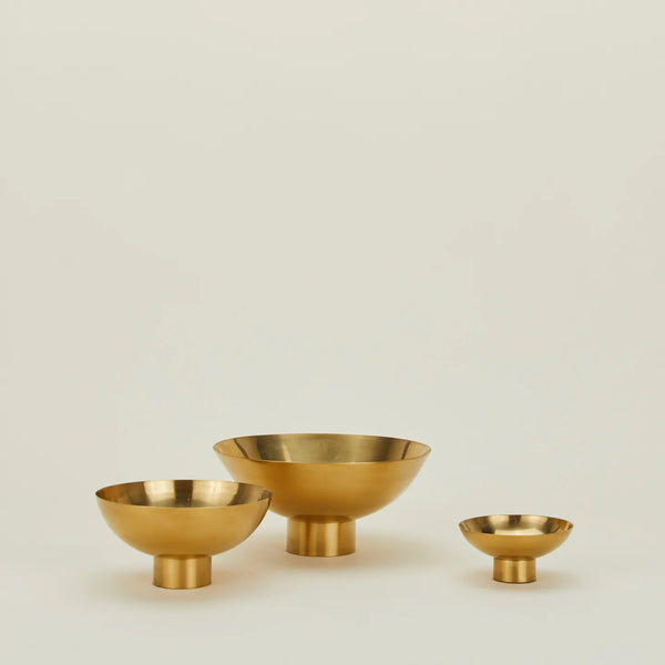 Metal Footed Bowl | Brass | Large