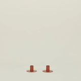 Metal Candle Holders | Set of 2 | Terracotta