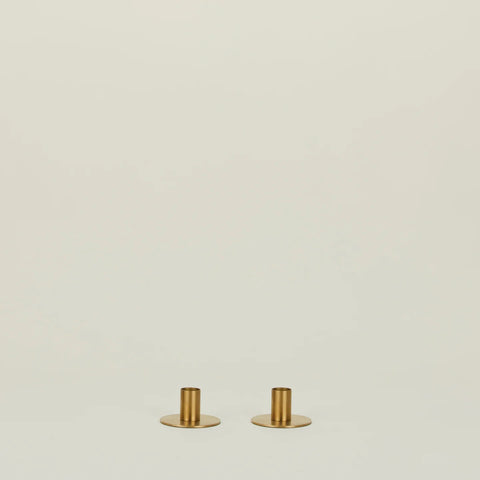 Metal Candle Holders | Set of 2 | Brass