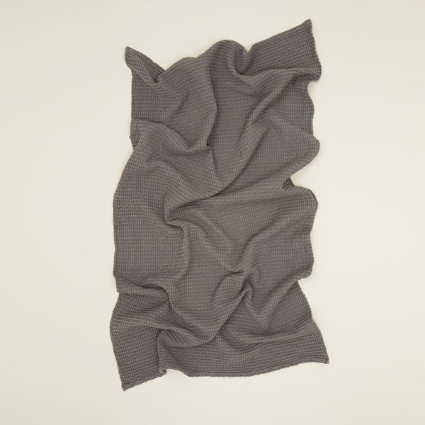 Cotton Waffle Bath Towel | Dark Grey