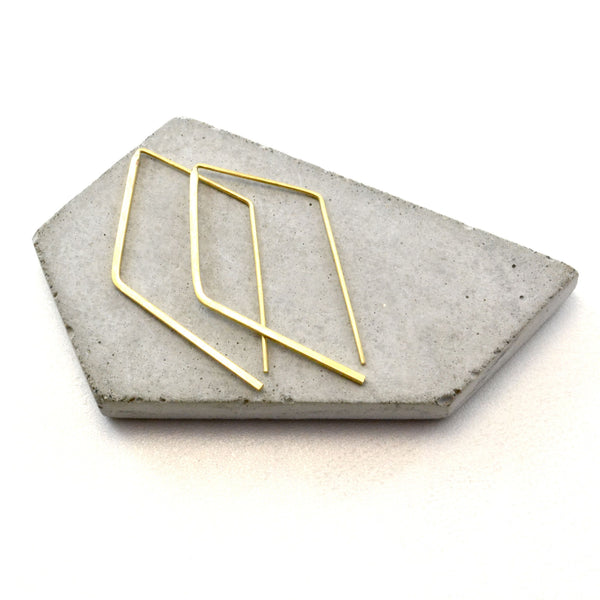 MINIMALIST SOLID BRASS ANGLED Earrings