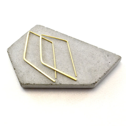 MINIMALIST SOLID BRASS ANGLED Earrings