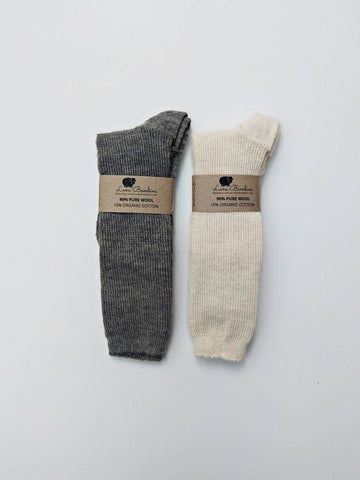Pia Lungo - 90% wool / 10% cotton Children’s Socks - Ecru