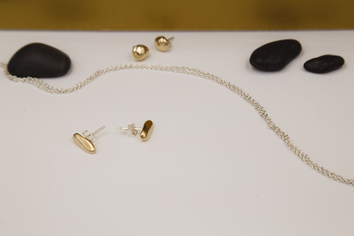 little pebble gold stud earrings